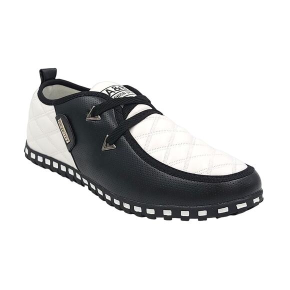 A & B Callixte Women Moc Toe Chukka Sneakers Size US 11 White Black - Picture 1 of 5